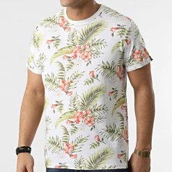 Vente flash ⌛ Tee 👚 Shirt Floral Thom Blanc Orange de American People 👏