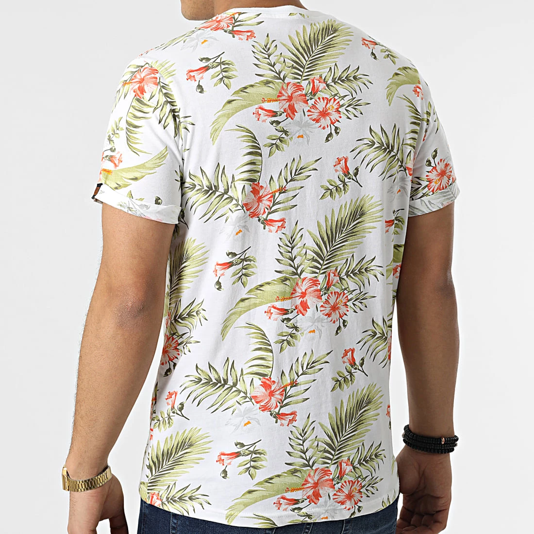 Vente flash ⌛ Tee 👚 Shirt Floral Thom Blanc Orange de American People 👏 – Image 4