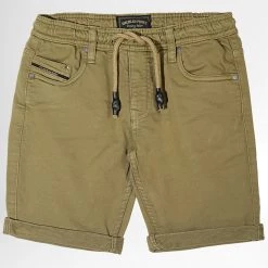 Le moins cher ⌛ Short Chino Enfant Slow Vert Kaki de American People 🤩