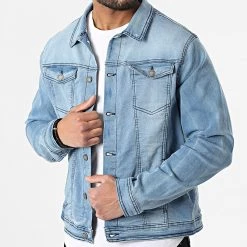 Promo 🤩 Veste Jean Money 109-03 Bleu Denim de American People 😀