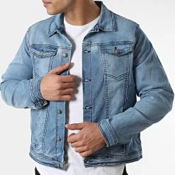 Le moins cher 👍 Veste Jean Money Bleu Denim de American People 🥰