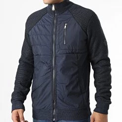 Vente flash ❤️ Gilet Zippé Micro Bleu Marine de American People 🧨