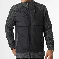 Tout neuf 👍 Gilet Zippé Micro Noir Gris Anthracite de American People 💯