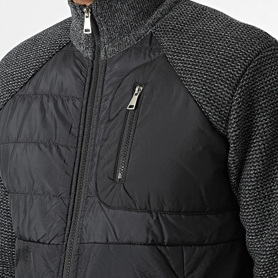 Tout neuf 👍 Gilet Zippé Micro Noir Gris Anthracite de American People 💯 – Image 2