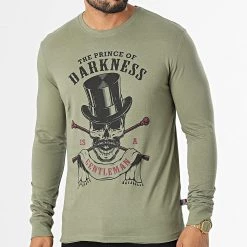 Le moins cher 🔥 Tee 👕 Shirt Manches Longues Tcheng Vert Kaki de American People 🧨