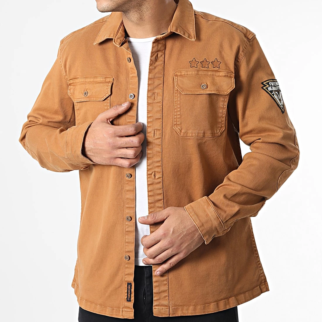 De gros 🔥 Surchemise Manches Longues Capeya 104-08 Camel de American People 😀