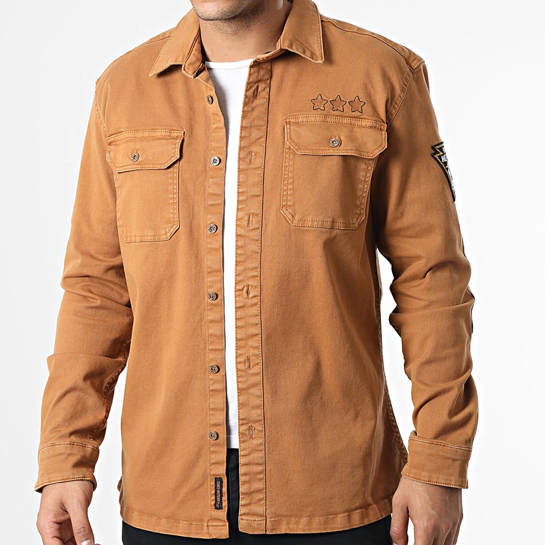 De gros 🔥 Surchemise Manches Longues Capeya 104-08 Camel de American People 😀 – Image 3