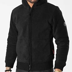 Grosses soldes ⌛ Veste Zippée Capuche Gelny Noir de La Maison Blaggio 🎉