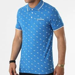 Nouveau 🧨 Polo A Manches Courtes Playa Bleu Floral de La Maison Blaggio 🔥