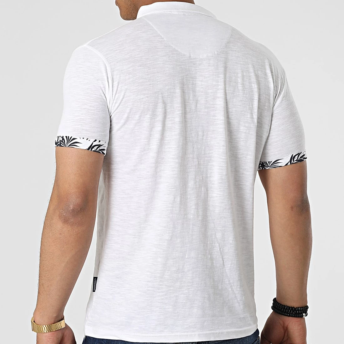 Promo 👏 Polo A Manches Courtes Palmstreet Blanc Chiné Floral de La Maison Blaggio 👍 – Image 4