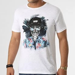Meilleure affaire ⌛ T-shirt Mounty Blanc Chiné Floral de La Maison Blaggio ⌛