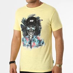 Meilleure vente 🥰 T-shirt Mounty Jaune Chiné Floral de La Maison Blaggio 🎉