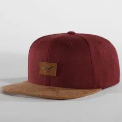 Meilleure vente 👍 Casquette Snapback Suède Bordeaux Marron de Reell 👖 Jeans 🧨