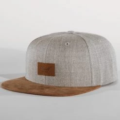 Bon marché 💯 Casquette Snapback Suéde Gris Chiné Marron de Reell 👖 Jeans 🥰