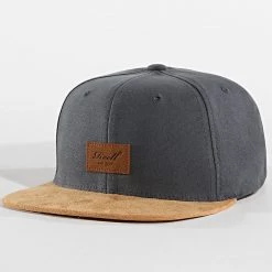 Promo 🎁 Casquette Snapback Suède Gris Anthracite Camel de Reell 👖 Jeans 👏