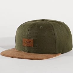 Budget ⌛ Casquette Snapback Suède Vert Kaki Marron de Reell 👖 Jeans 🛒