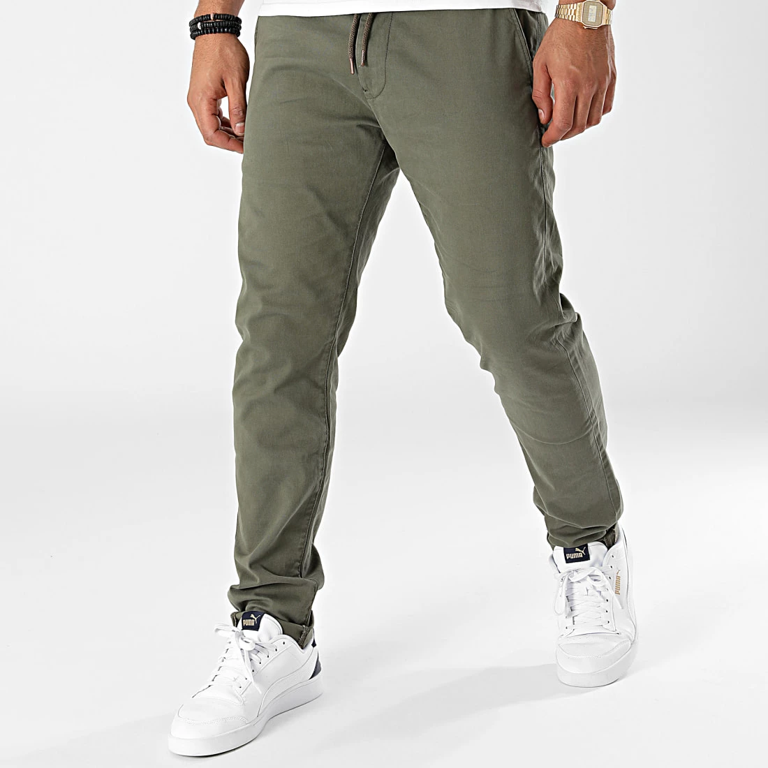 Coupon 👏 Pantalon Chino Flex Easy Vert Kaki de Reell 👖 Jeans 😍