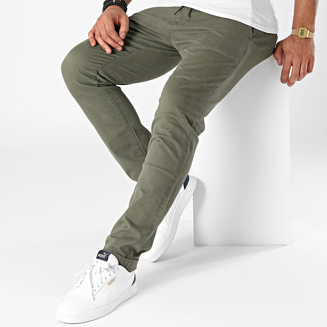 Coupon 👏 Pantalon Chino Flex Easy Vert Kaki de Reell 👖 Jeans 😍 – Image 3