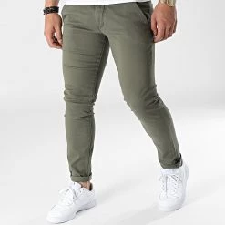 Tout neuf ⌛ Pantalon Chino Flex Tapered Vert Kaki de Reell 👖 Jeans 🛒
