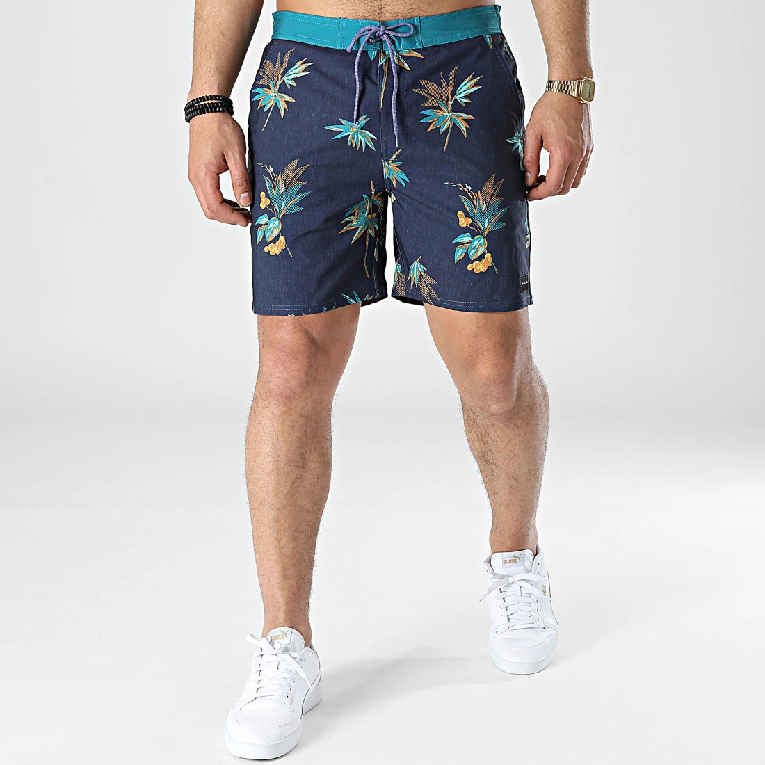 Nouveau ❤️ Short De Bain Yucatan CBOVI4 Bleu Marine Floral de Rip Curl 👏 – Image 3