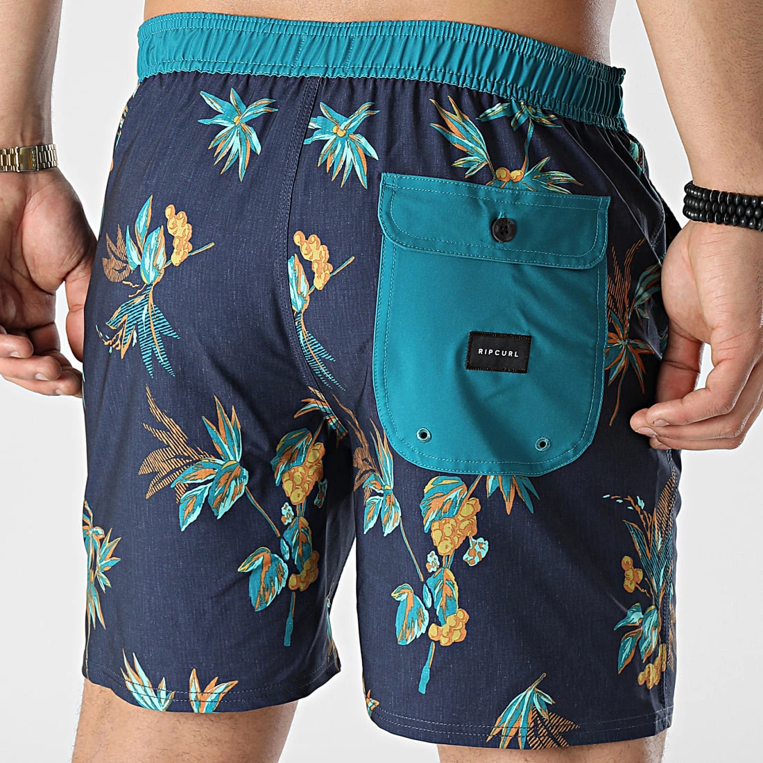 Nouveau ❤️ Short De Bain Yucatan CBOVI4 Bleu Marine Floral de Rip Curl 👏 – Image 4