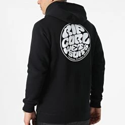 Offres ✨ Sweat Capuche Wetsuit Icon CFEGM9 Noir de Rip Curl ❤️