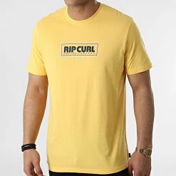 Meilleure affaire ⭐ Tee 👚 Shirt Big Mumma Icon CTEUG9 Jaune de Rip Curl 🔥