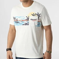 Bon marché 🎁 Tee 👕 Shirt A Poche Poitrine Busy Session CTEVC5 Beige de Rip Curl 🎉