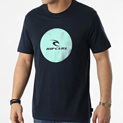 Remise 😉 Tee 👚 Shirt Corp Icon CTEXB9 Bleu Marine de Rip Curl 🎉