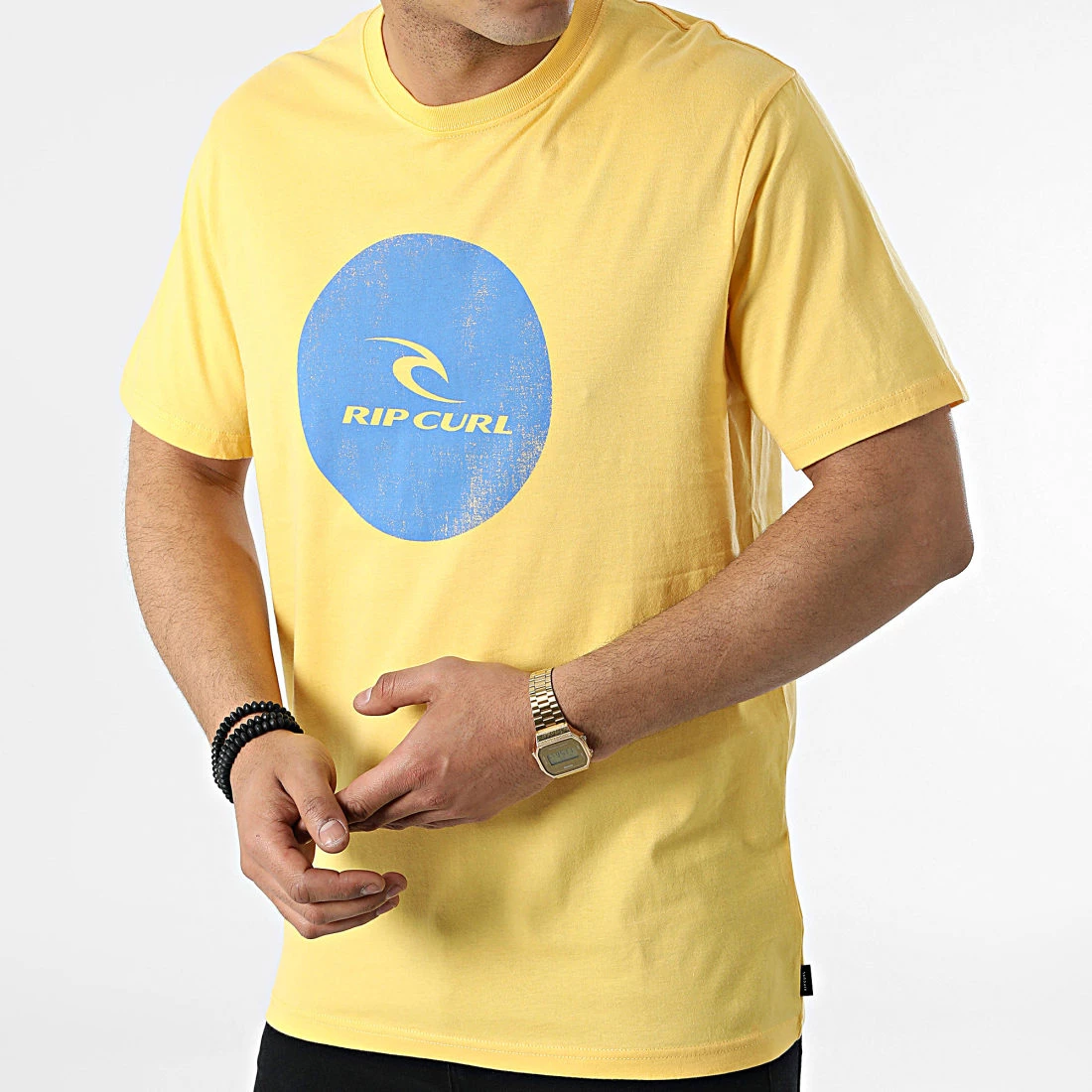 Remise ✨ Tee 👕 Shirt Corp Icon CTEXB9 Jaune de Rip Curl 🎁 – Image 3