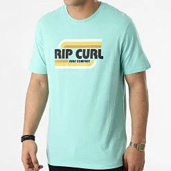 Meilleure affaire 😍 Tee 👚 Shirt Surf Revival Yeh Mumma CTEXP9 Turquoise de Rip Curl 😍