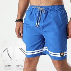 Bon marché 🎁 Ensemble Short De Bain Claquettes Jafari Bleu Roi Blanc de Tokyo Laundry ⌛