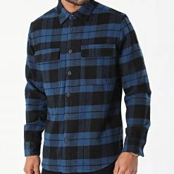 De gros 🎁 Chemise Manches Longues A Carreaux Dunham Bleu Noir de Tokyo Laundry ✨