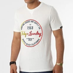 Meilleure affaire 💯 Tee 👕 Shirt Rainbow Surf Beige Clair de Tokyo Laundry 😉