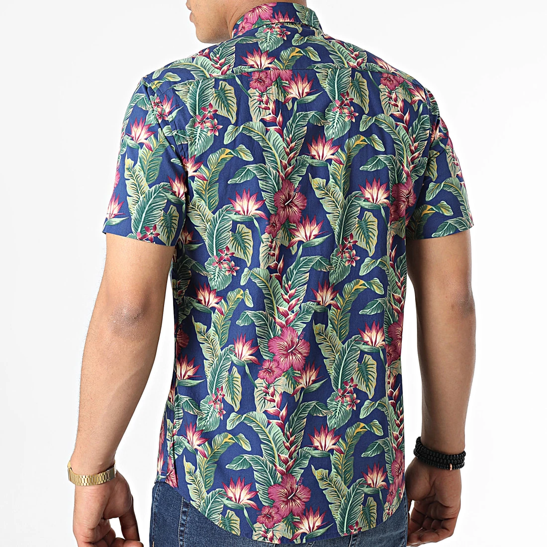 Tout neuf 🔥 Chemise A Manches Courtes Pesquero Bleu Marine Vert Violet Floral de Tokyo Laundry ✨ – Image 4