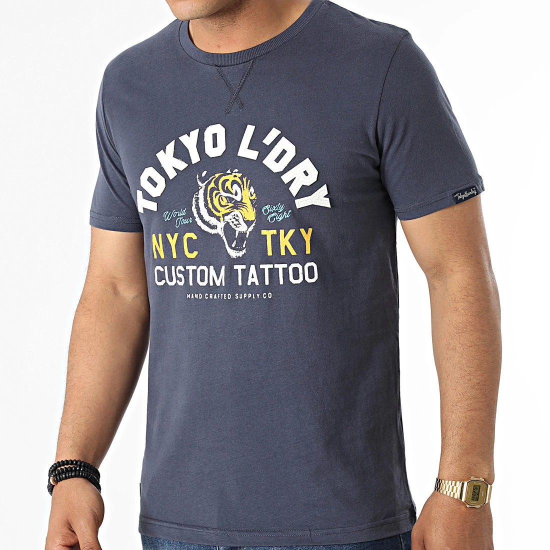 Coupon 🔔 Tee 👚 Shirt Tattoo Tiger Bleu Marine de Tokyo Laundry 🛒