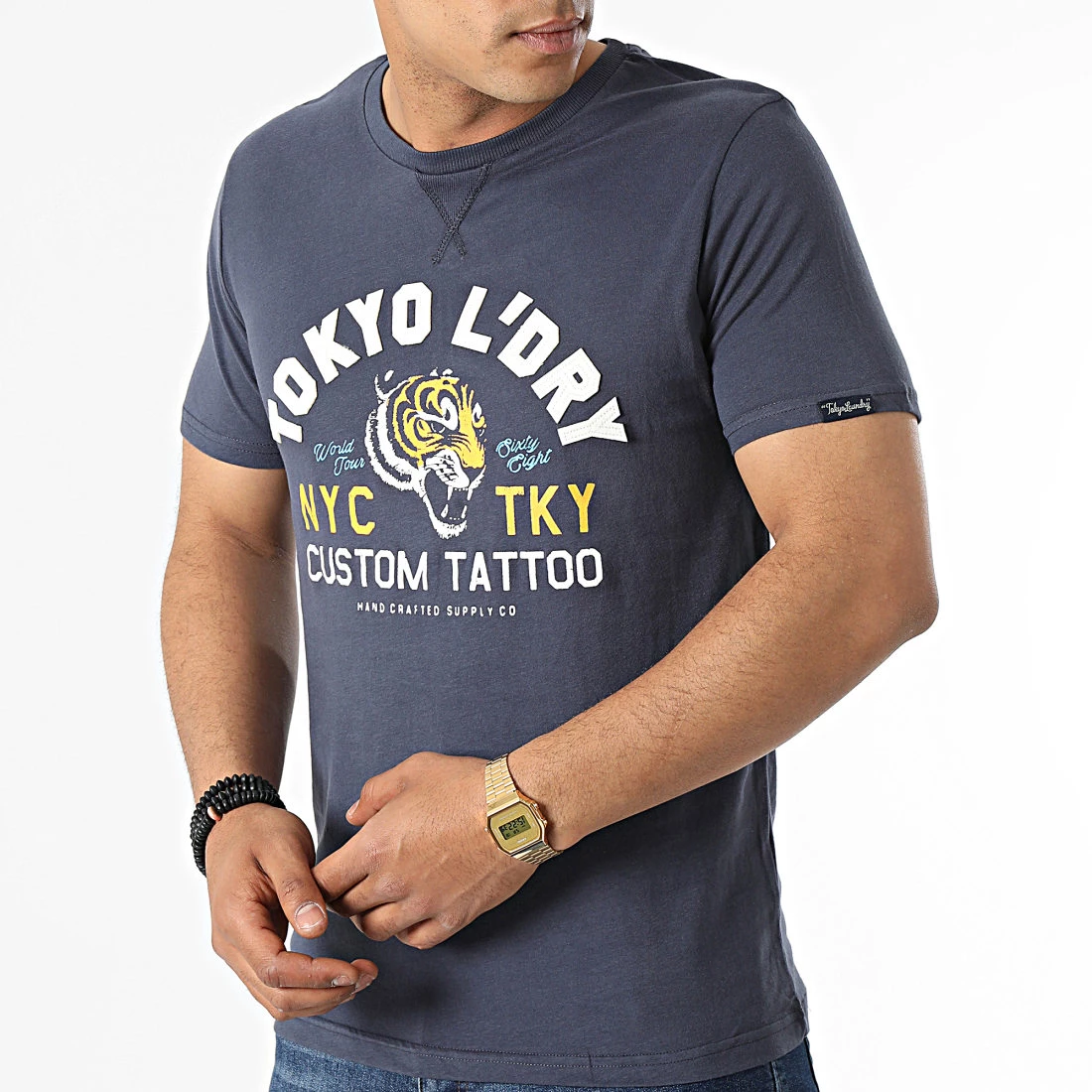 Coupon 🔔 Tee 👚 Shirt Tattoo Tiger Bleu Marine de Tokyo Laundry 🛒 – Image 3
