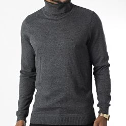 Le moins cher 🧨 Pull Col Roulé Range Gris Anthracite Chiné de Tokyo Laundry ✔️