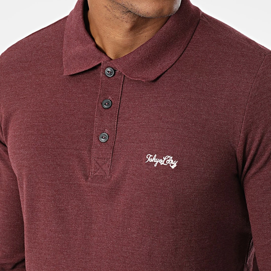 Sortie ✨ Polo Manches Longues Kalenza Bordeaux Chiné de Tokyo Laundry 🤩 – Image 2