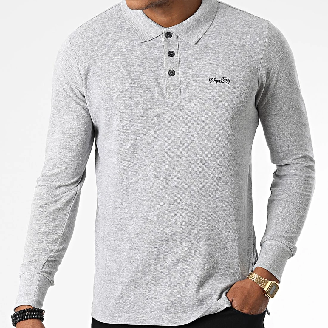 Meilleur prix đ Polo Manches Longues Kalenza Gris Chiné de Tokyo Laundry đ„° â Image 3