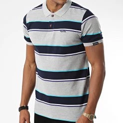 De gros 🌟 Polo Manches Courtes Nova Gris Chiné Bleu Marine de Tokyo Laundry 🛒