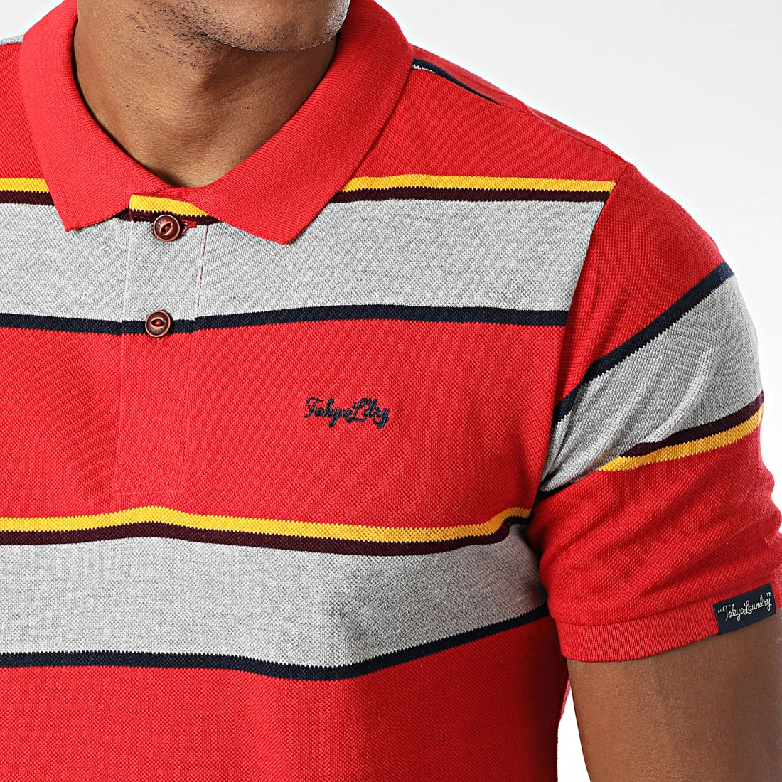 Acheter 🎁 Polo Manches Courtes Nova Rouge Gris de Tokyo Laundry ✔️ – Image 2