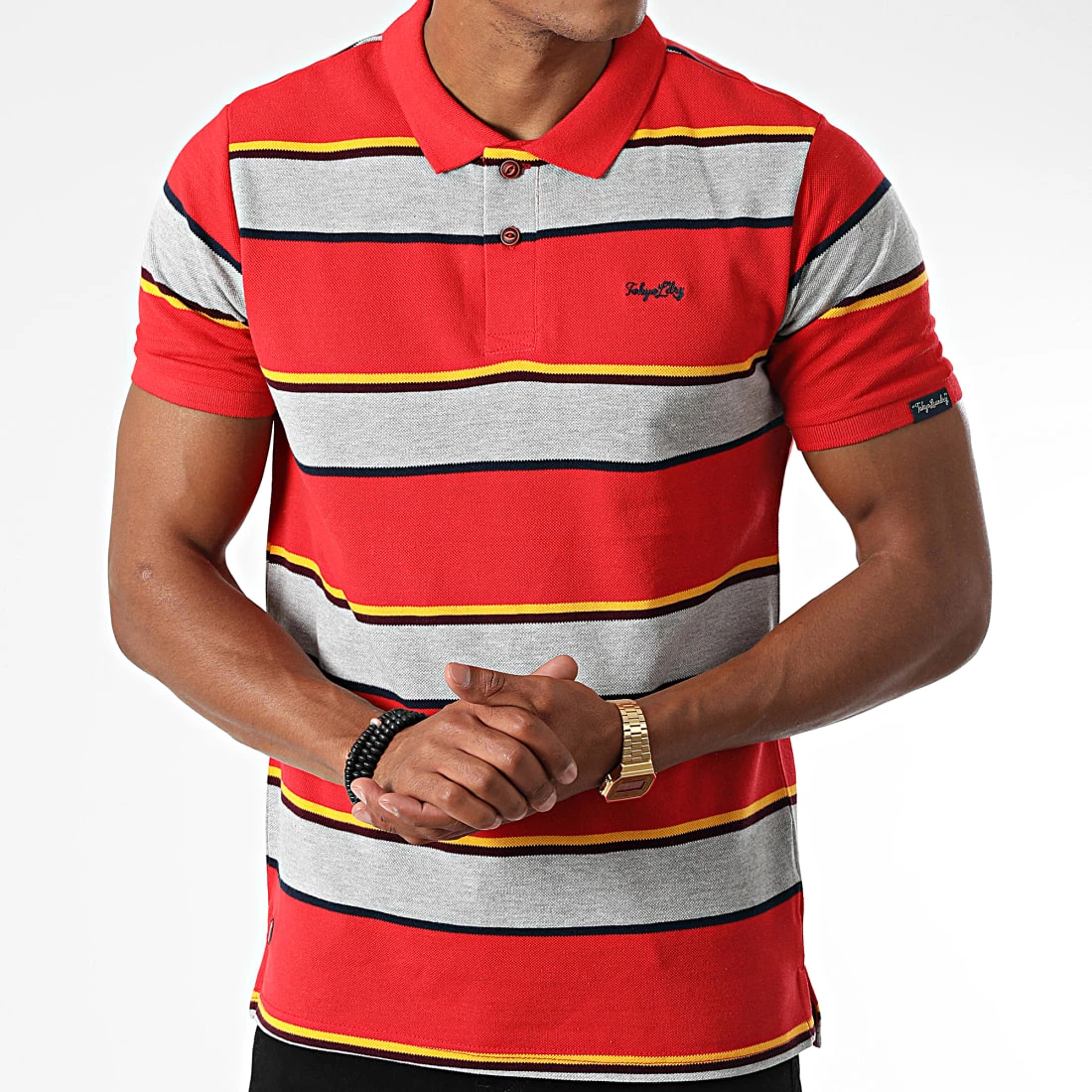 Acheter 🎁 Polo Manches Courtes Nova Rouge Gris de Tokyo Laundry ✔️ – Image 3