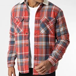 Offres 🧨 Veste Col Mouton A Carreaux Hess Orange Bleu Marine de Tokyo Laundry 🎉