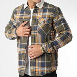 Nouveau 🤩 Veste Col Mouton A Carreaux Hess Vert Kaki Bleu Marine Jaune de Tokyo Laundry ✔️